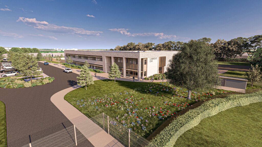 Aerial view of the proposed Luminous Oak SEND Academy